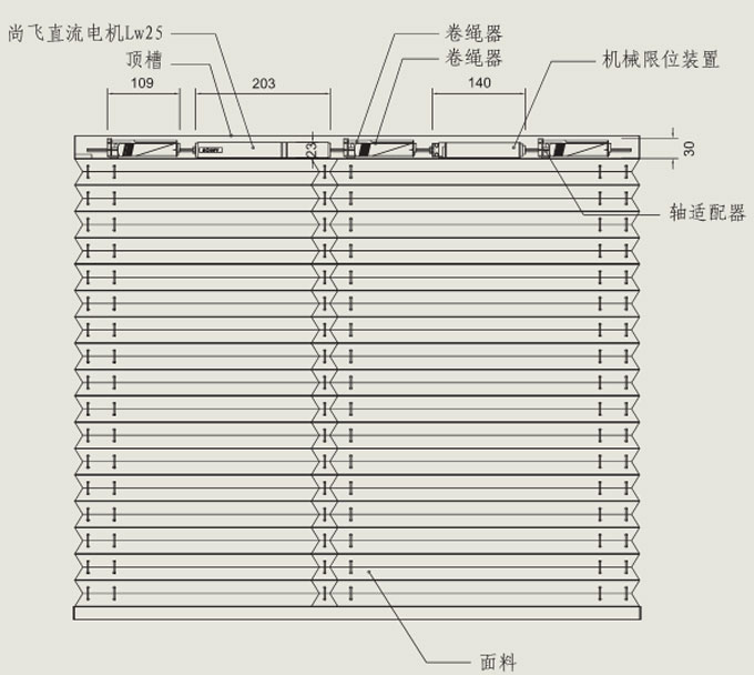 电动风琴帘示意图,蜂巢帘示意图